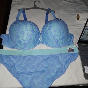 Cacique Blue Lace Underwire Bra